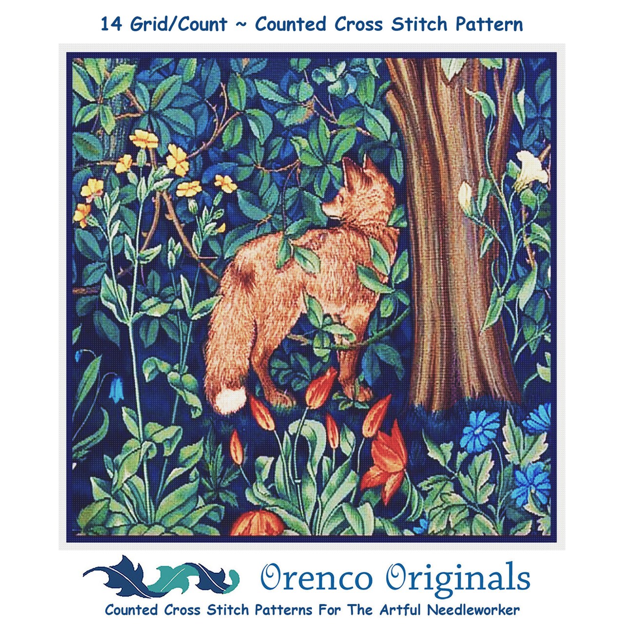 Forest Fox Design by William Morris and Company Counted Cross Stitch Pattern